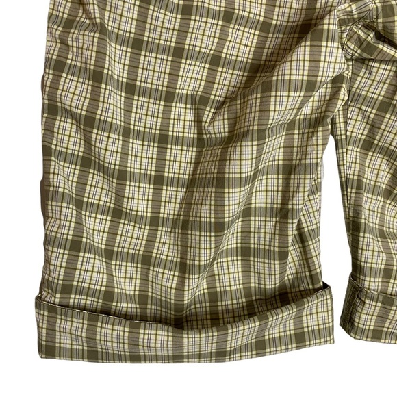 Lole Brown Yellow White Plaid Shorts Water Repellent Quick Dry Stretch 10 - Picture 11 of 16